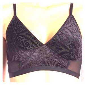 Shimera black velvet long bralette size M